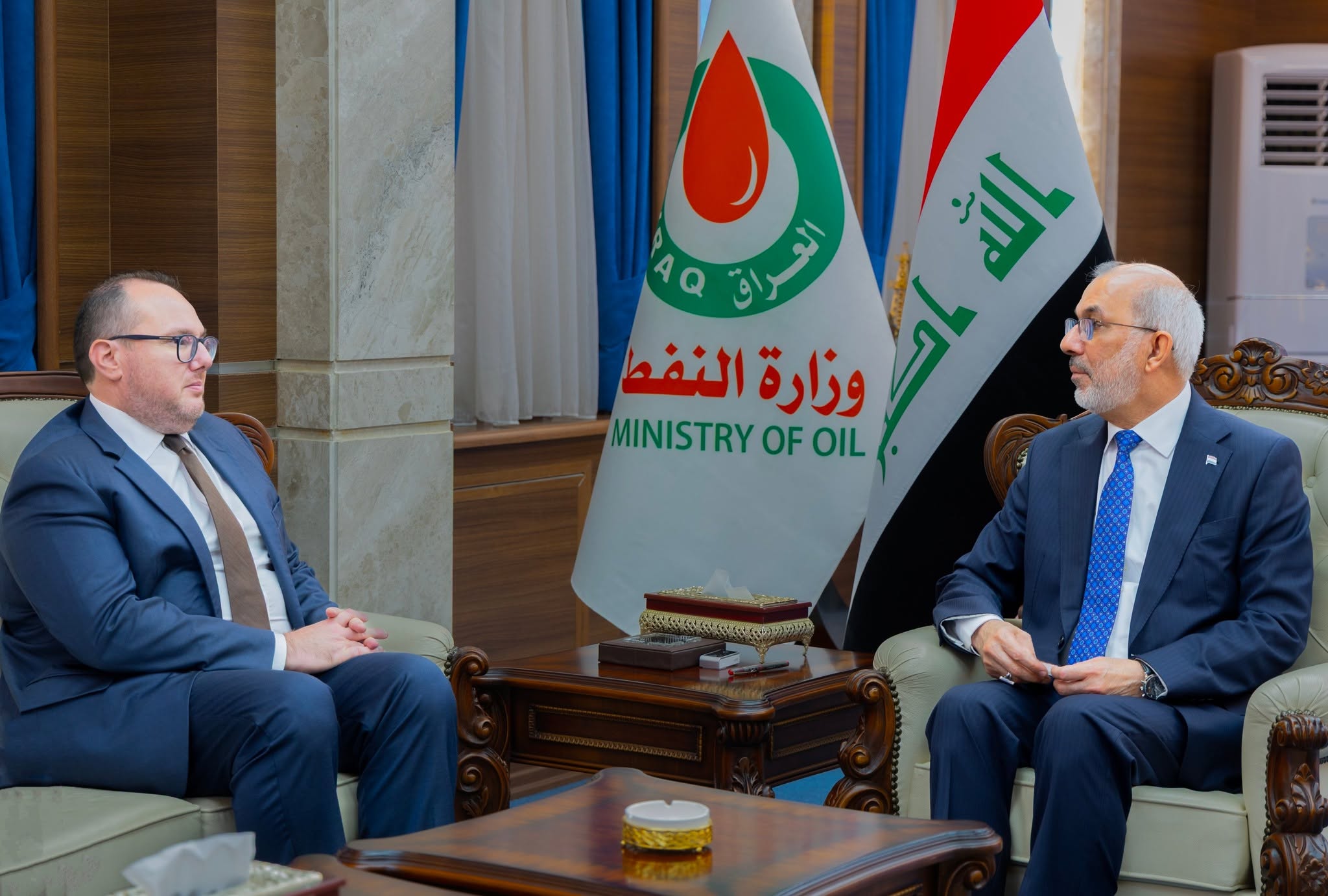 Oil Minister Basim Mohammed met with Joshua Harris, Chargé d'Affaires of the U.S. Embassy in Iraq