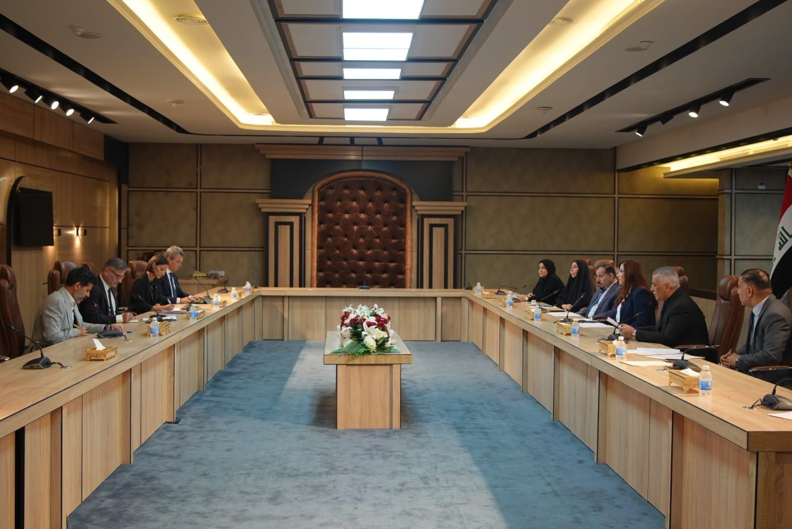 The Parliamentary Finance Committee met with Klemens Semtner, Ambassador of the European Union to Iraq, and his accompanying delegation on July 14, 2026. Photo: Iraqi Parliament.