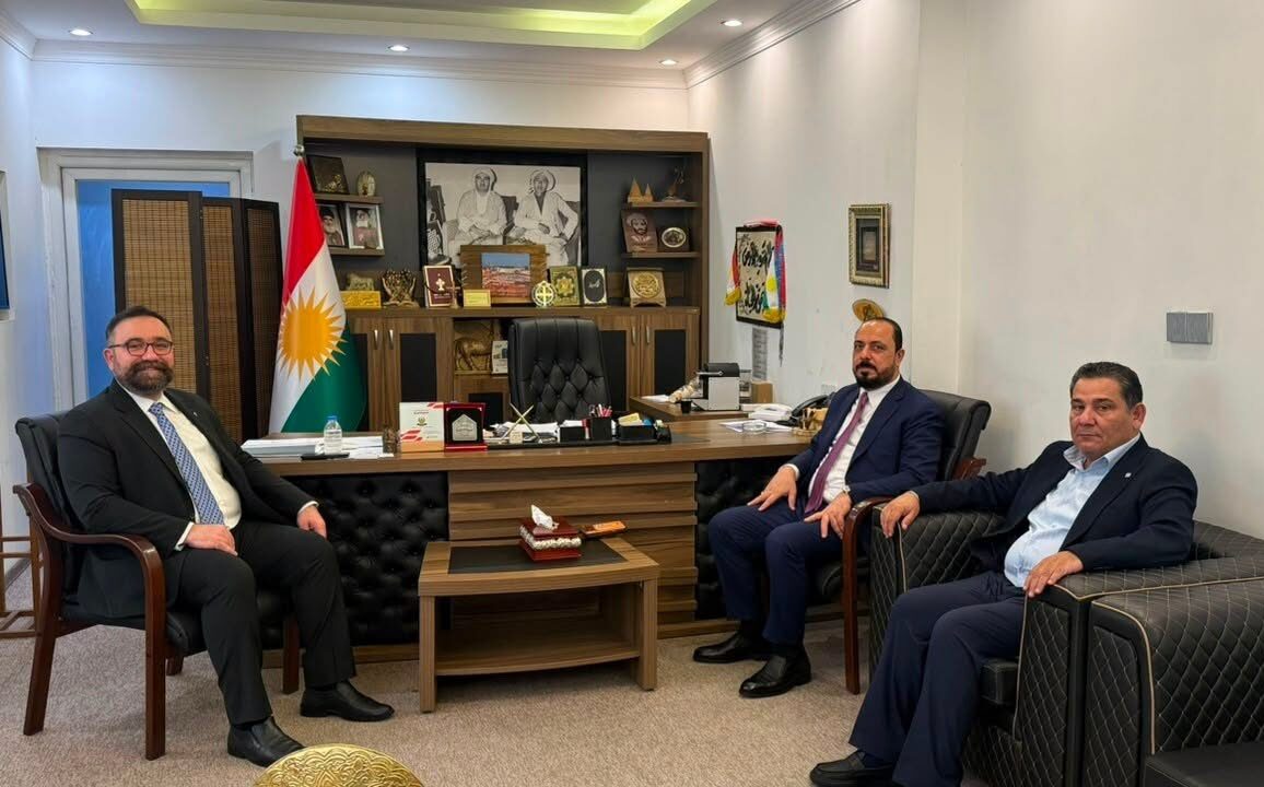Iraqi Transport Minister Wahab Al-Hasani and Director General Ahmed Al-Mousawi met with KRG Minister Ano Jawhar in the Kurdistan Region on July 24, 2026. Photo: Iraqi Ministry of Transportation 

