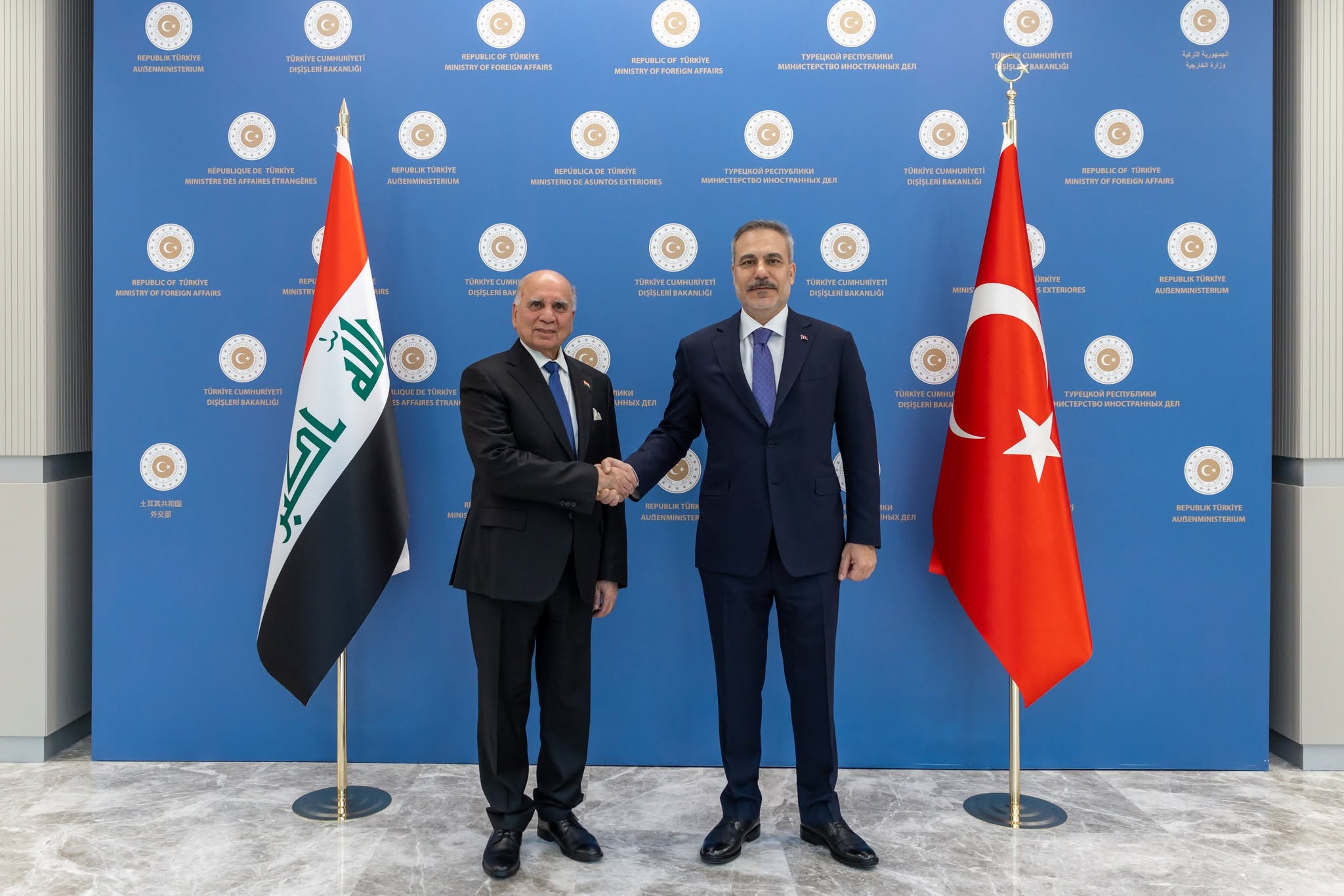 Dışişleri Bakanı Hakan Fidan, Irak Dışişleri Bakanı Fuad Hüseyin ile Ankara'da bir araya geldi. ( Mustafa Hatipoğlu - Anadolu Ajansı )