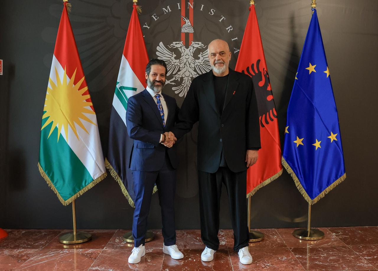 Qubad Talabani, Caretaker Deputy Prime Minister of the Kurdistan Region, met with Prime Minister Edi Rama in Albania on July 6, 2026