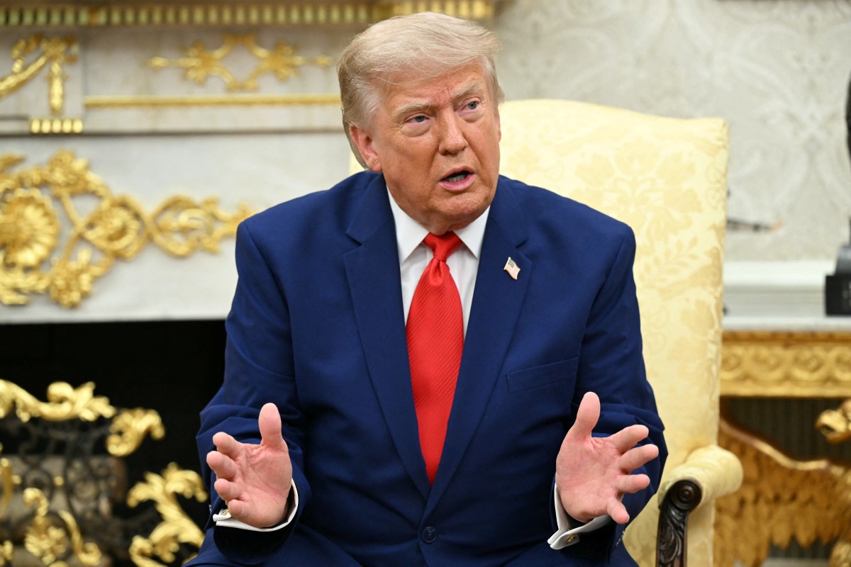 US President Donald Trump speaks during a meeting with Lebanese President Joseph Aoun in the Oval Office of the White House in Washington, DC, on July 21, 2026. (Photo by SAUL LOEB / AFP)