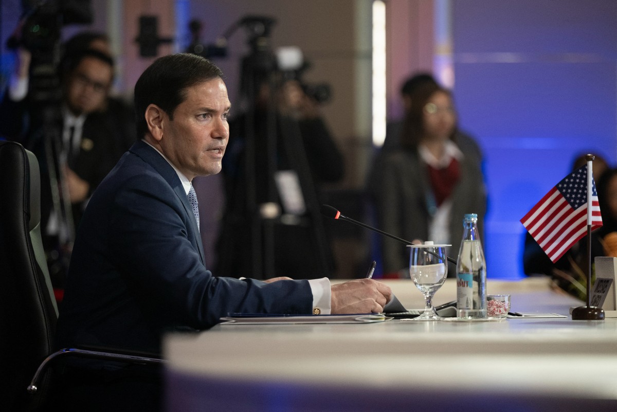US Secretary of State Marco Rubio makes an opening statement during the ASEAN Post-Ministerial Conference with US on the sidelines of the Association of Southeast Asian Nations (ASEAN) Foreign Ministers' Meeting in Pasay, Metro Manila on July 22, 2026. (Photo by Brendan Smialowski / POOL / AFP)