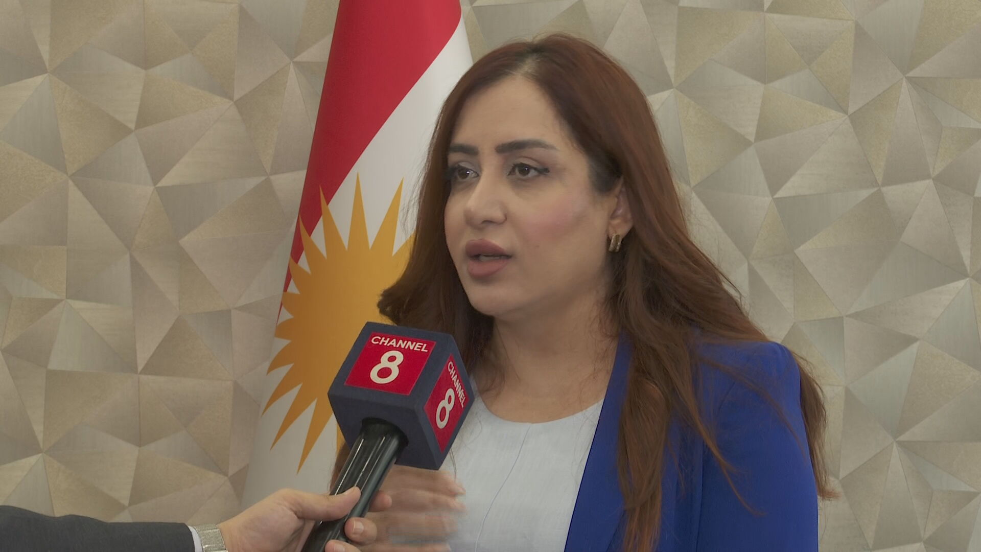 Kurdish lawmaker Dilan Ghafoor speaks to Channel8 on July 27, 2026. Photo: Channel8 
