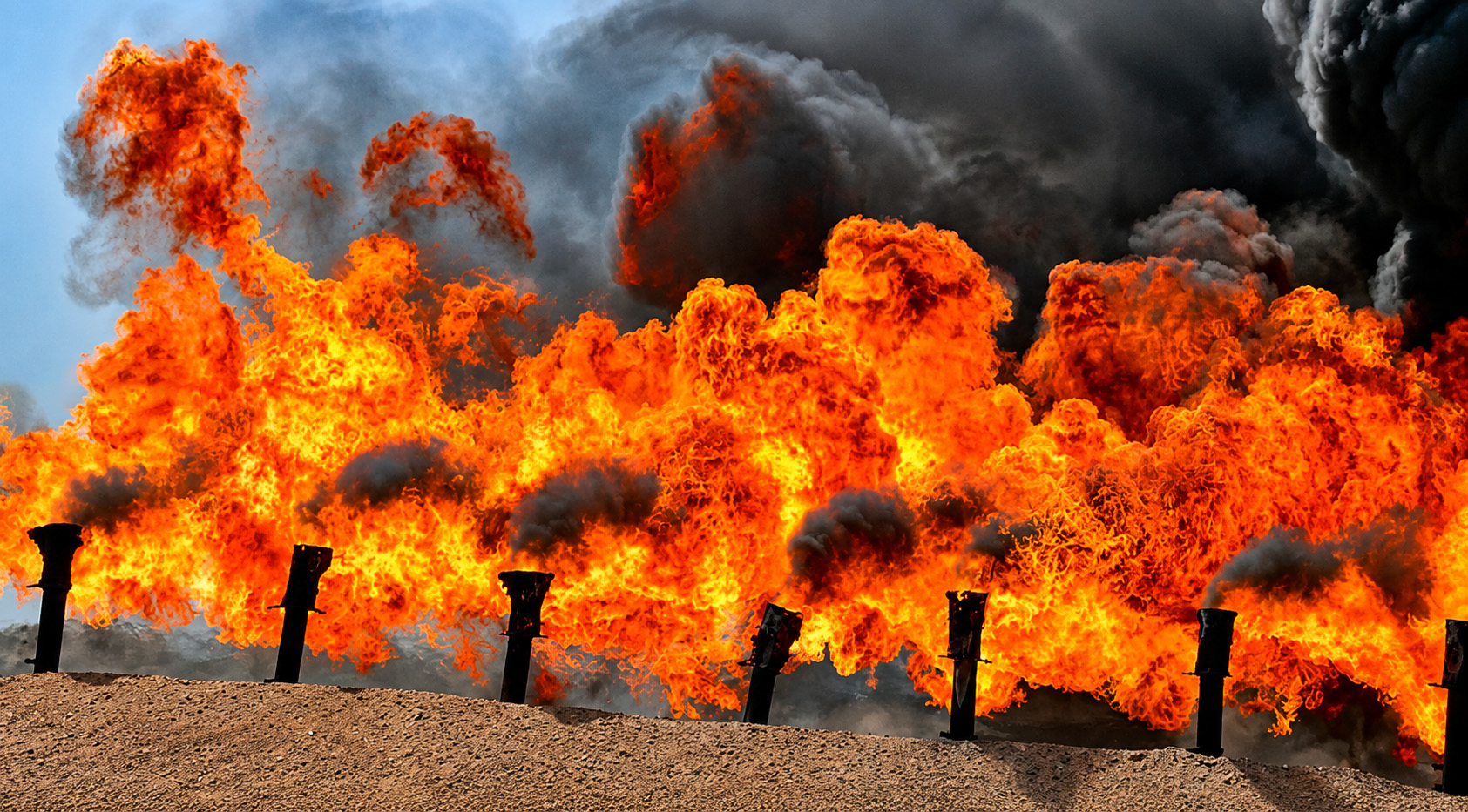 Gas flaring in an Iraqi oil field