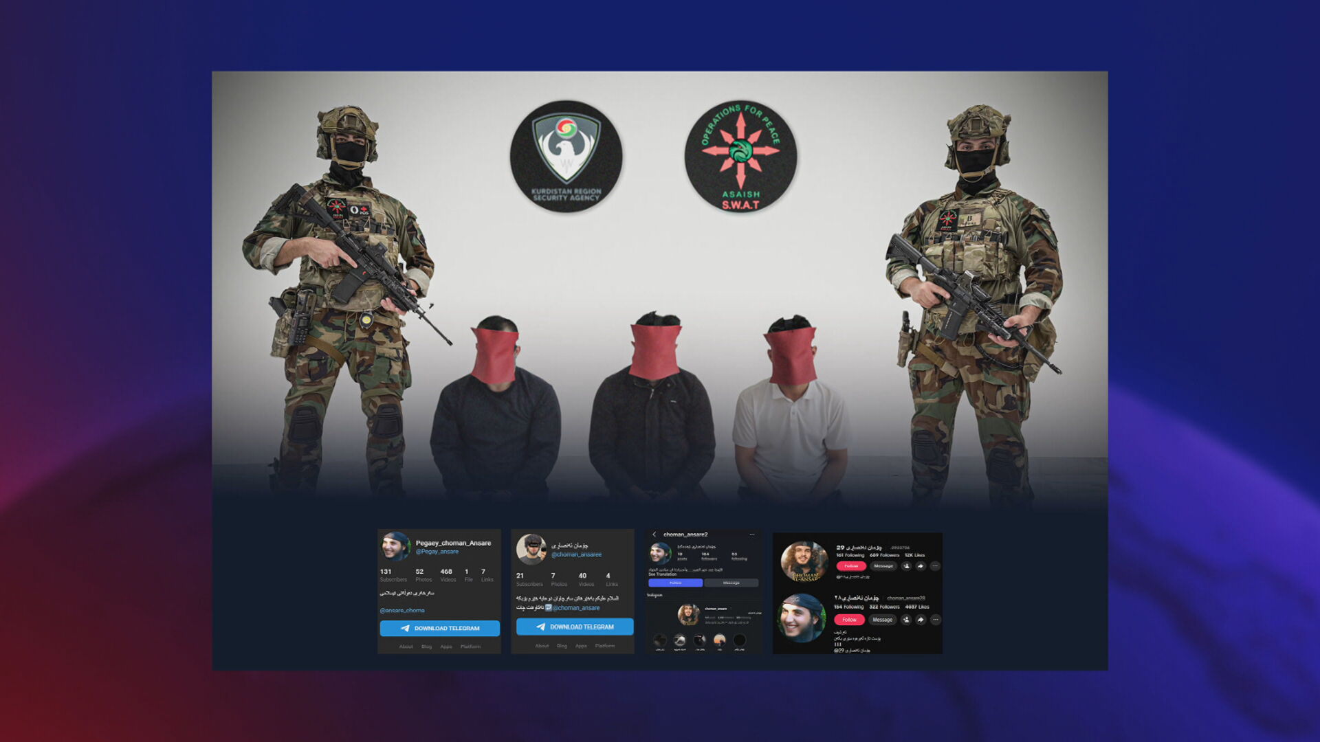 Three alleged ISIS members arrested by the Kurdistan Region Security Agency (Asayish) 
