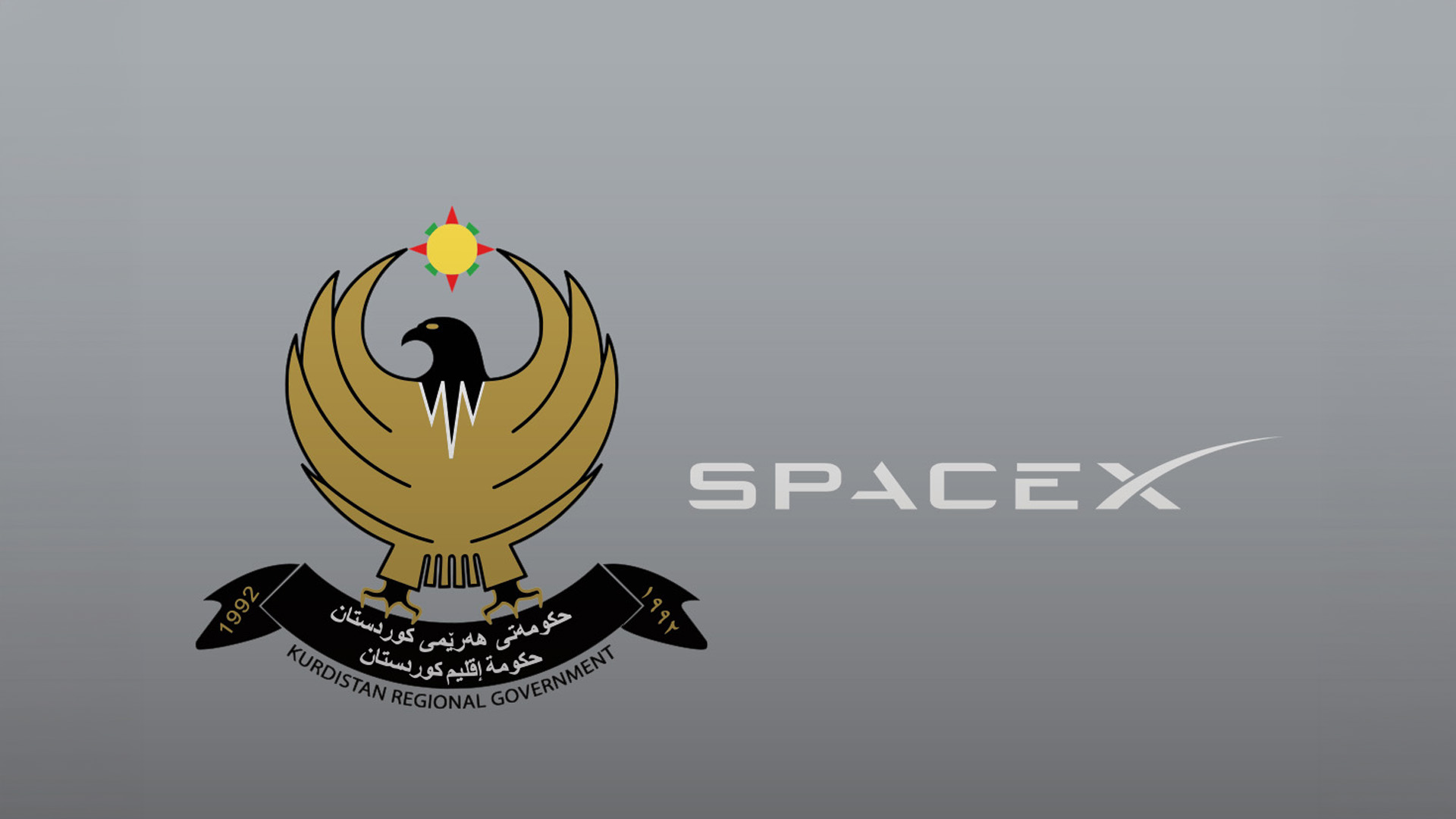 The logos of Kurdistan Regional Government and SpaceX 

