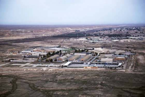 Ain al-Asad air base in Anbar Governorate, Iraq. Photo: Nasser Nasser / AP 

