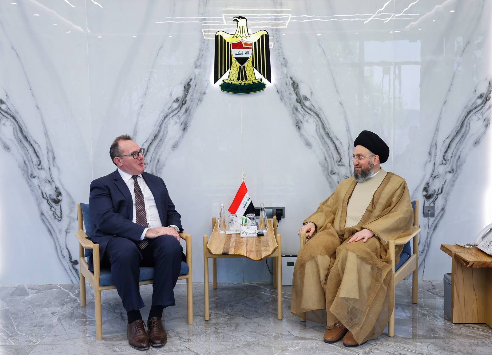 The head of the National State Forces Alliance, Ammar al-Hakim, met with U.S. Chargé d'Affaires Joshua Harris in baghdad on 23 august 2026. 