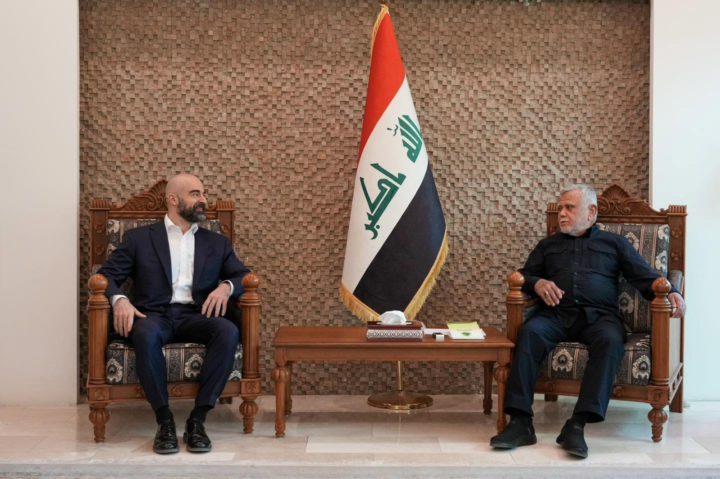 Patriotic Union of Kurdistan President Bafel Jalal Talabani met with Fatah Coalition President Hadi Al-Amiri in Baghdad