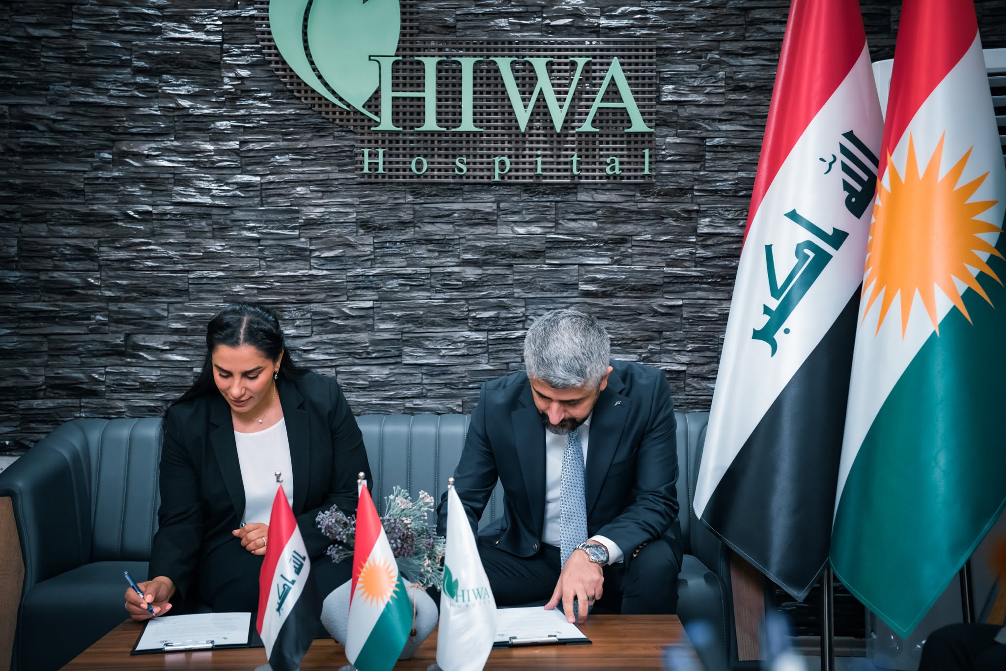 Lava Hikmat, Director General of the Women’s Union of Kurdistan (WUK), and Dr. Yad Naqshbandy, Director of Hiwa Hospital, signed a Memorandum of Understanding (MoU) to implement the Journey of Hope project on August 30, 2026. Photo: WUK

