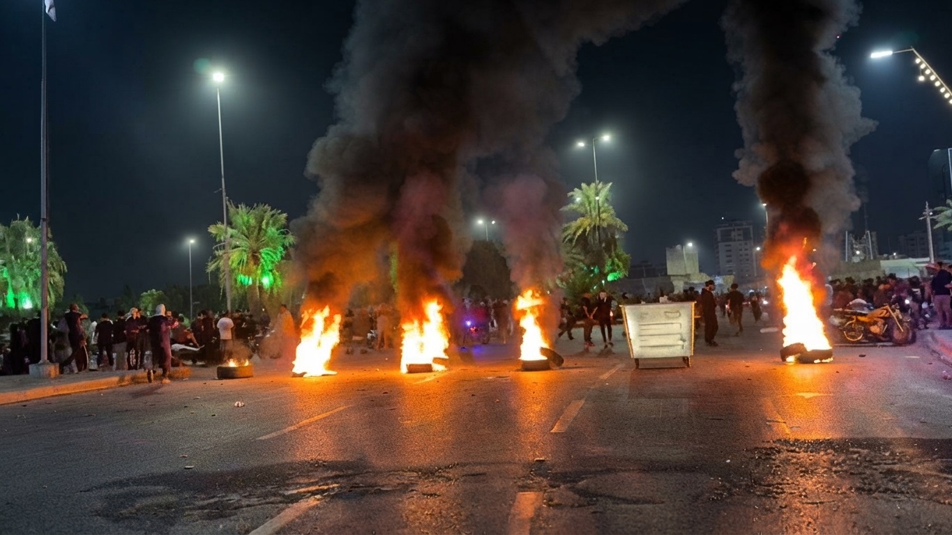 Protesters are demanding that Wasit's daily electricity quota be increased from 1,050 megawatts to 1,200 megawatts.