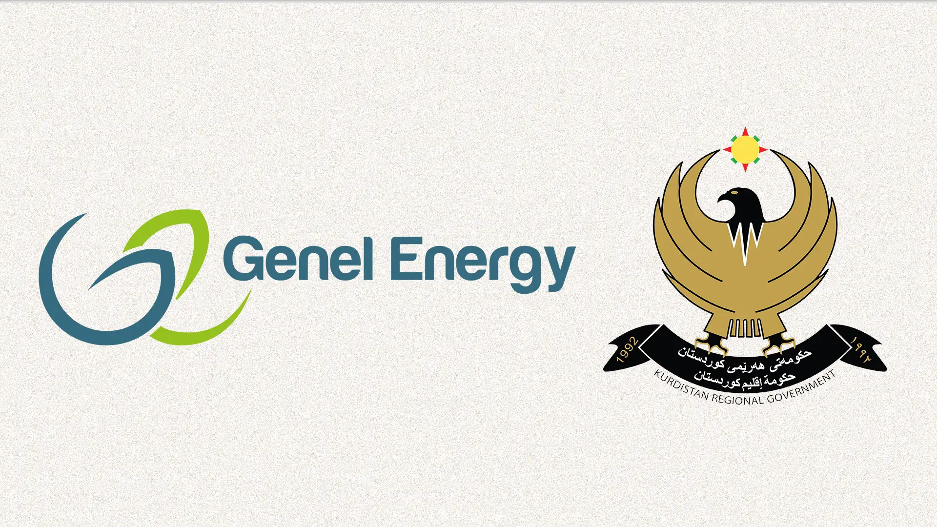 The logo of the Kurdistan Regional Government (KRG) and the British company Genel Energy