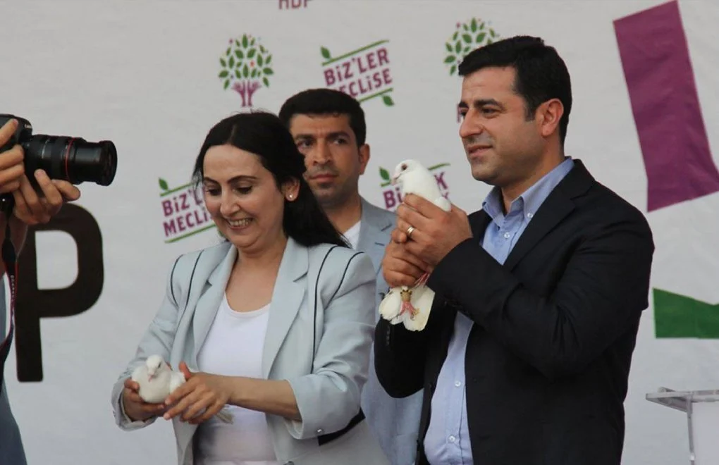 Former Peoples' Democratic Party (HDP) co-chairs Selahattin Demirtas (right) and Figen Yuksekdag


