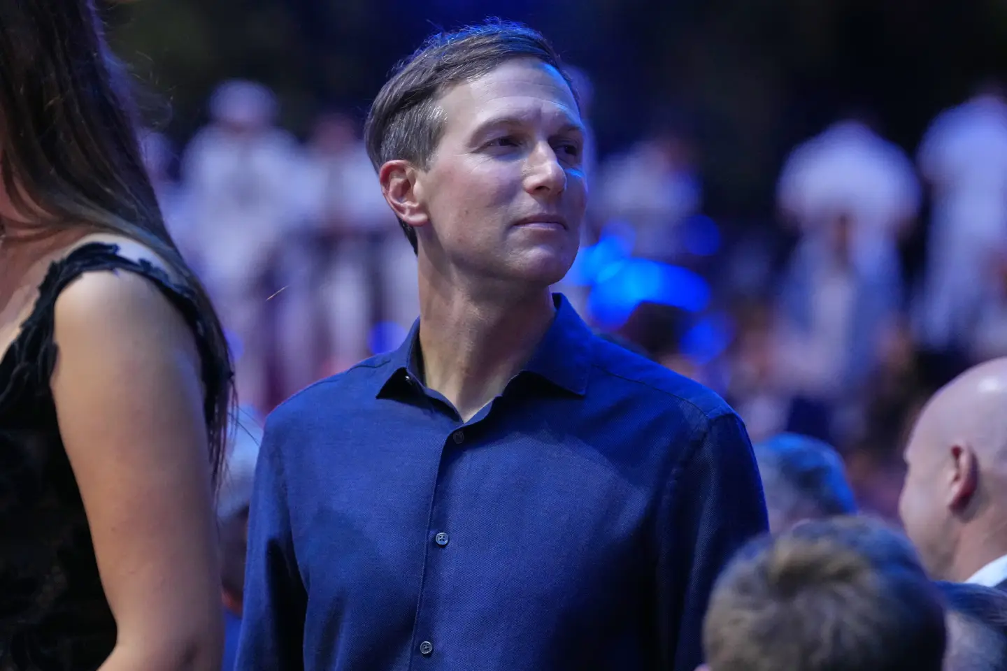 Jared Kushner waits to walk into the ring after the lightweight championship bout at UFC Freedom 250 on the South Lawn of the White House, June 15, 2026, in Washington. (AP Photo/Alex Brandon, File)