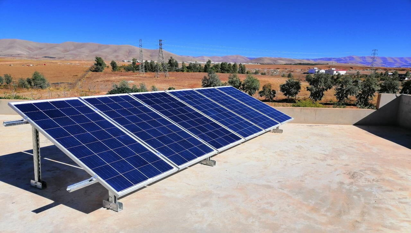A solar system on the rooftop of a house in the Kurdistan Region