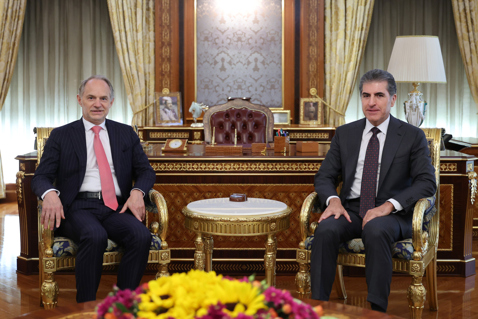 Kurdistan Region President Nechirvan Barzani welcomed the new French Consul General, Ambassador Emmanuel Mignot, to Erbil on September 20, 2026. Photo: Kurdistan Region Presidency






