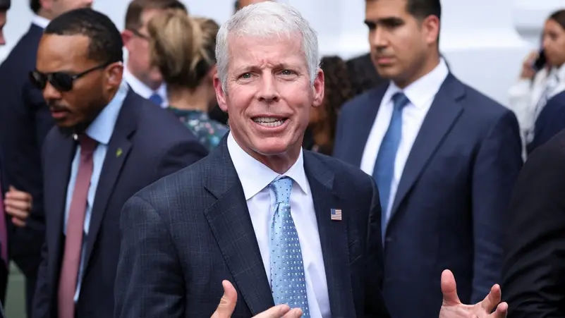 US Energy Secretary Chris Wright at the signing of an agreement between Chevron and Venezuela in Caracas