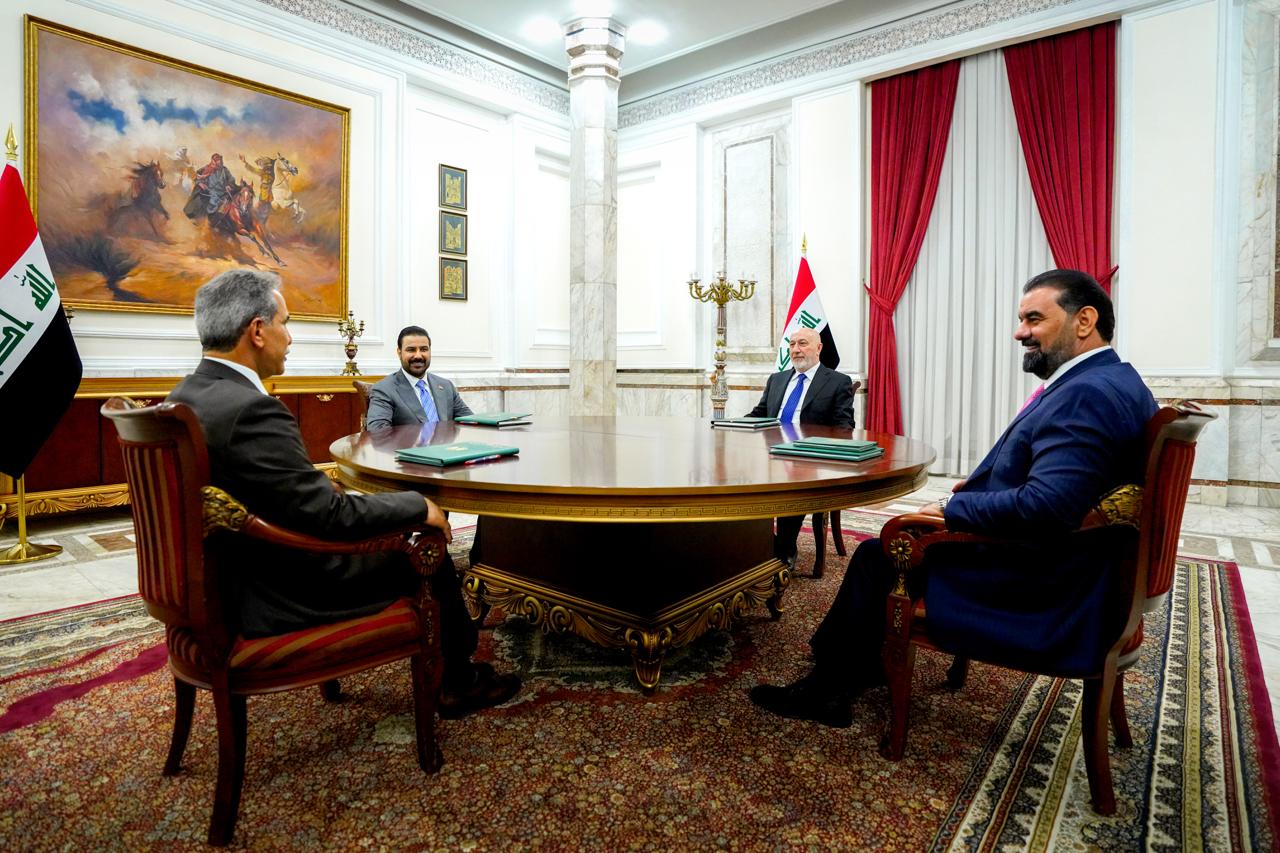 President Nizar Amedi hosted Iraq's top leadership at Baghdad Palace on September 28, 2026. Photo: Iraqi Presidency




