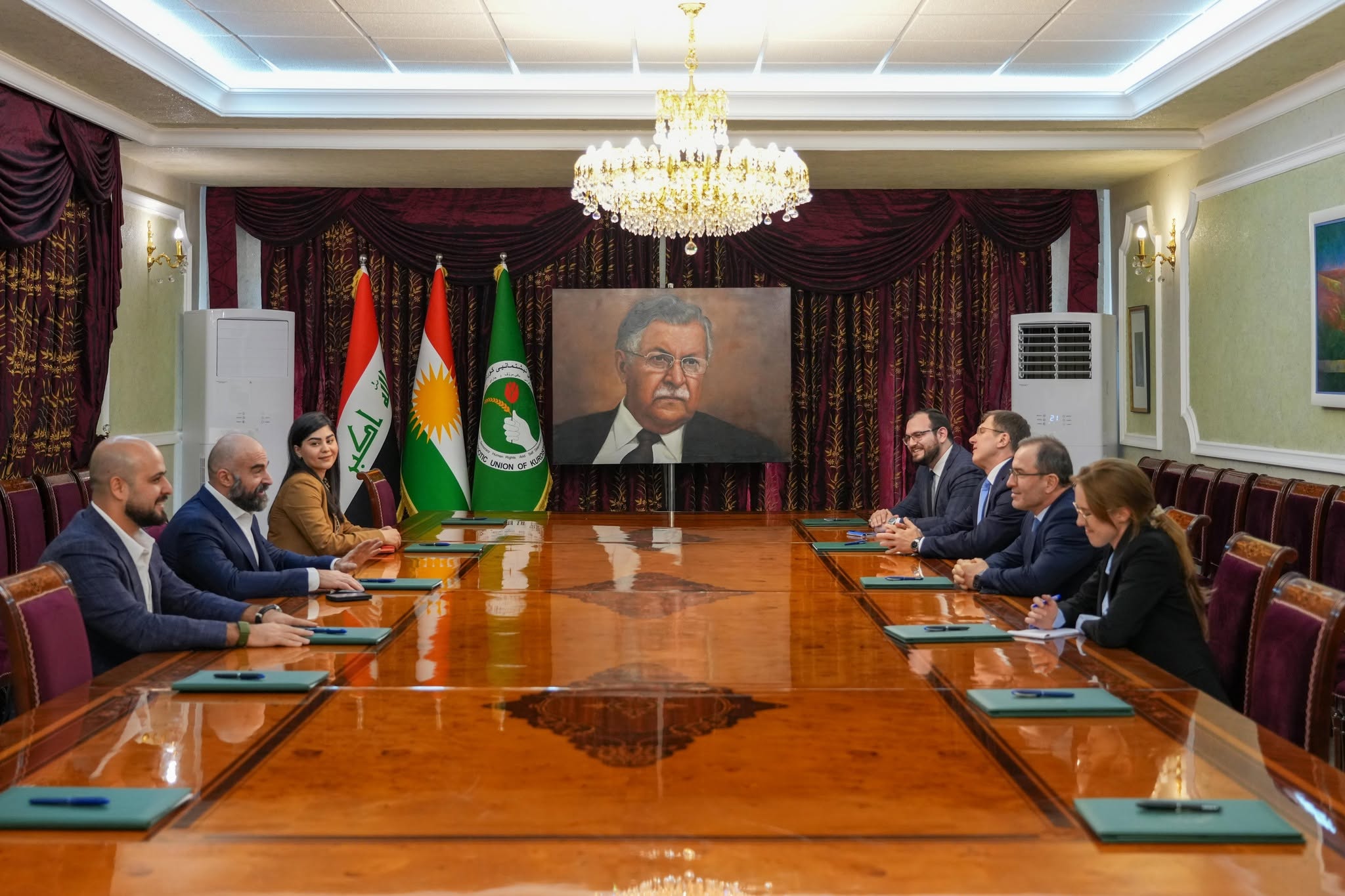 Patriotic Union of Kurdistan (PUK) President Bafel Jalal Talabani met with departing Russian Ambassador to Iraq Elbrus Kutrashev in Slemani on Sept. 10, 2026

