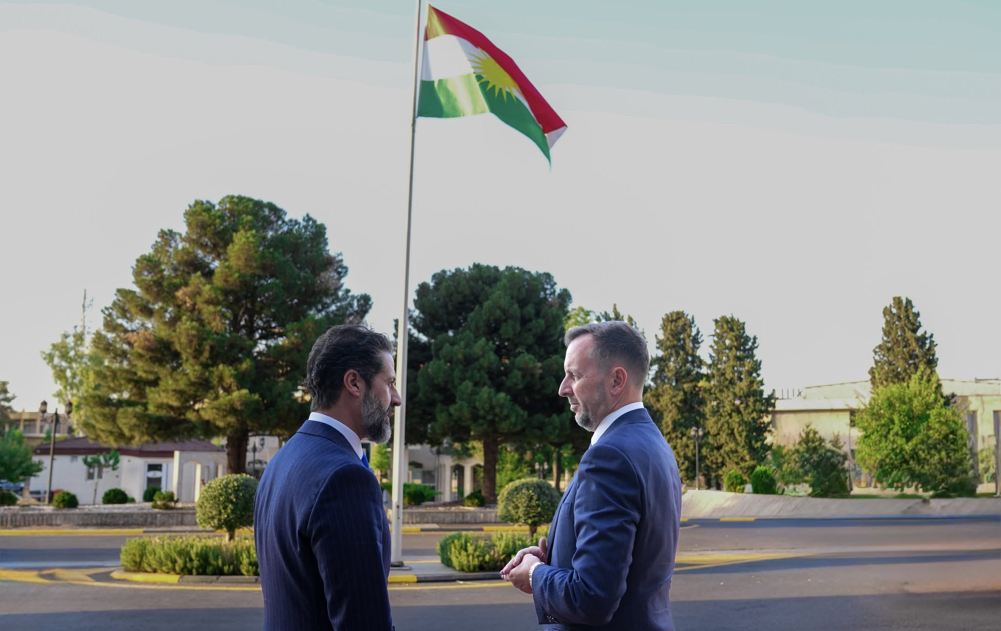 Caretaker KRG Deputy Prime Minister Qubad Talabani and Italian Ambassador Niccolò Fontana meet in Erbil on September 16, 2026. Photo: Qubad Talabani Media Office 


