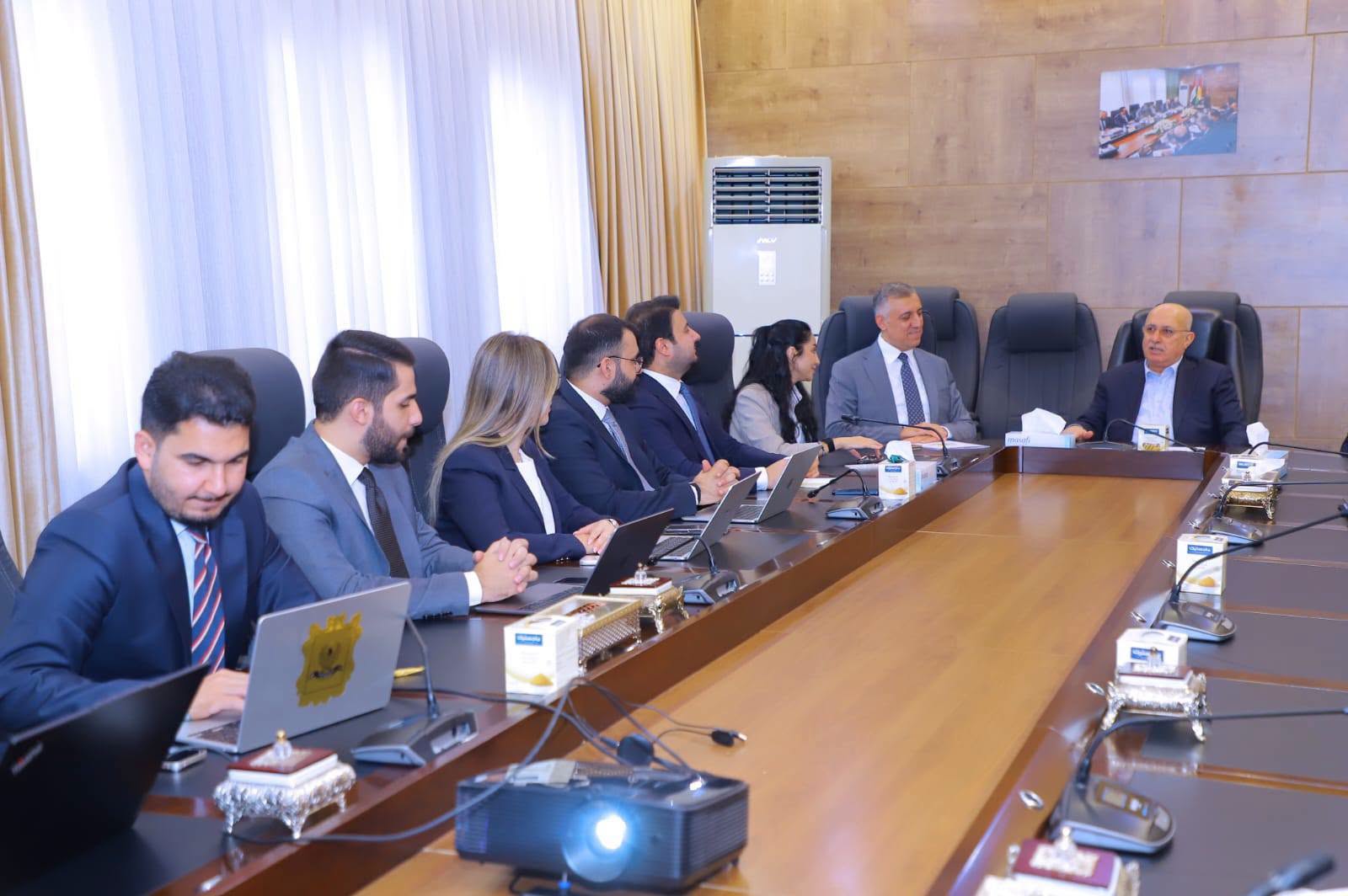 KRG Minister of Finance Awat Sheikh Janab received the supervisory team of the MyAccount project from the Office of the Prime Minister of the Kurdistan Region on September 29, 2026. Photo: KRG Ministry of Finance 
