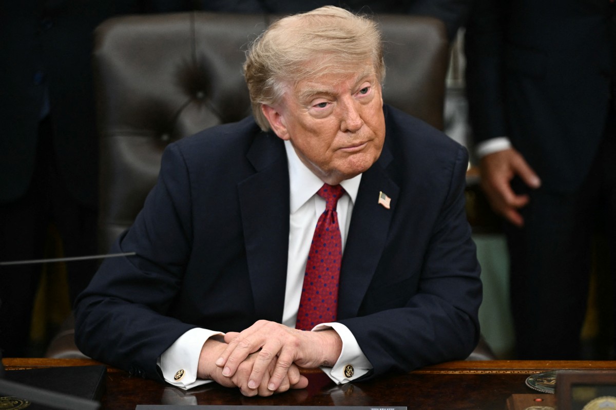 US President Donald Trump looks on during an announcement on Healthcare Affordability in the Oval Office of the White House in Washington, DC, on August 31, 2026. (Photo by Brendan SMIALOWSKI / AFP)