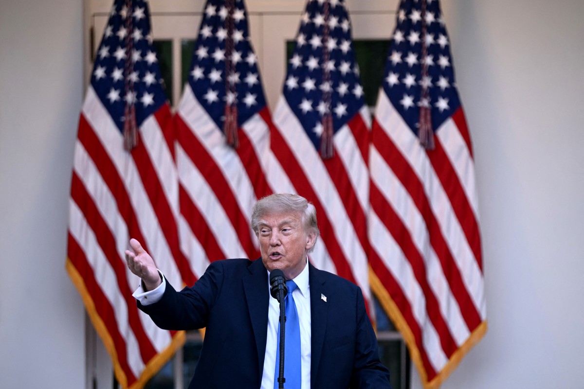 US President Donald Trump speaks during a Rose Garden Dinner at the White House in Washington, DC, on September 2, 2026. (Photo by Brendan SMIALOWSKI / AFP)