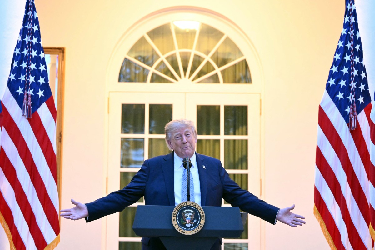 US President Donald Trump speaks during a Rose Garden dinner at the White House in Washington, DC, on September 17, 2026. (Photo by Mandel NGAN / AFP)