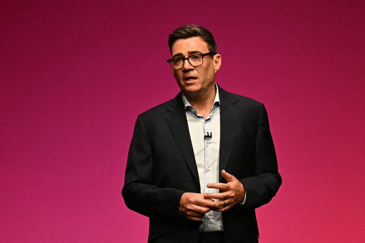 Britain's Prime Minister Andy Burnham delivers his speech on the third day of the annual Labour Party conference in Liverpool, north-west England, on September 29, 2026. (Photo by Paul ELLIS / AFP)