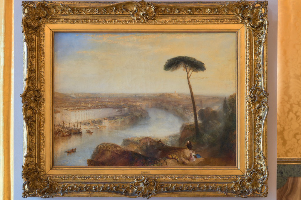 J.M.W. Turner's 1836 painting "Rome, from Mount Aventine," estimated at around 50 million pounds ($67 million), is displayed in Rome, Tuesday, Sept. 29, 2026, during a press preview at Palazzo Rondinini ahead of its auction by Sotheby's in London on Dec. 9. (AP Photo/Domenico Stinellis)