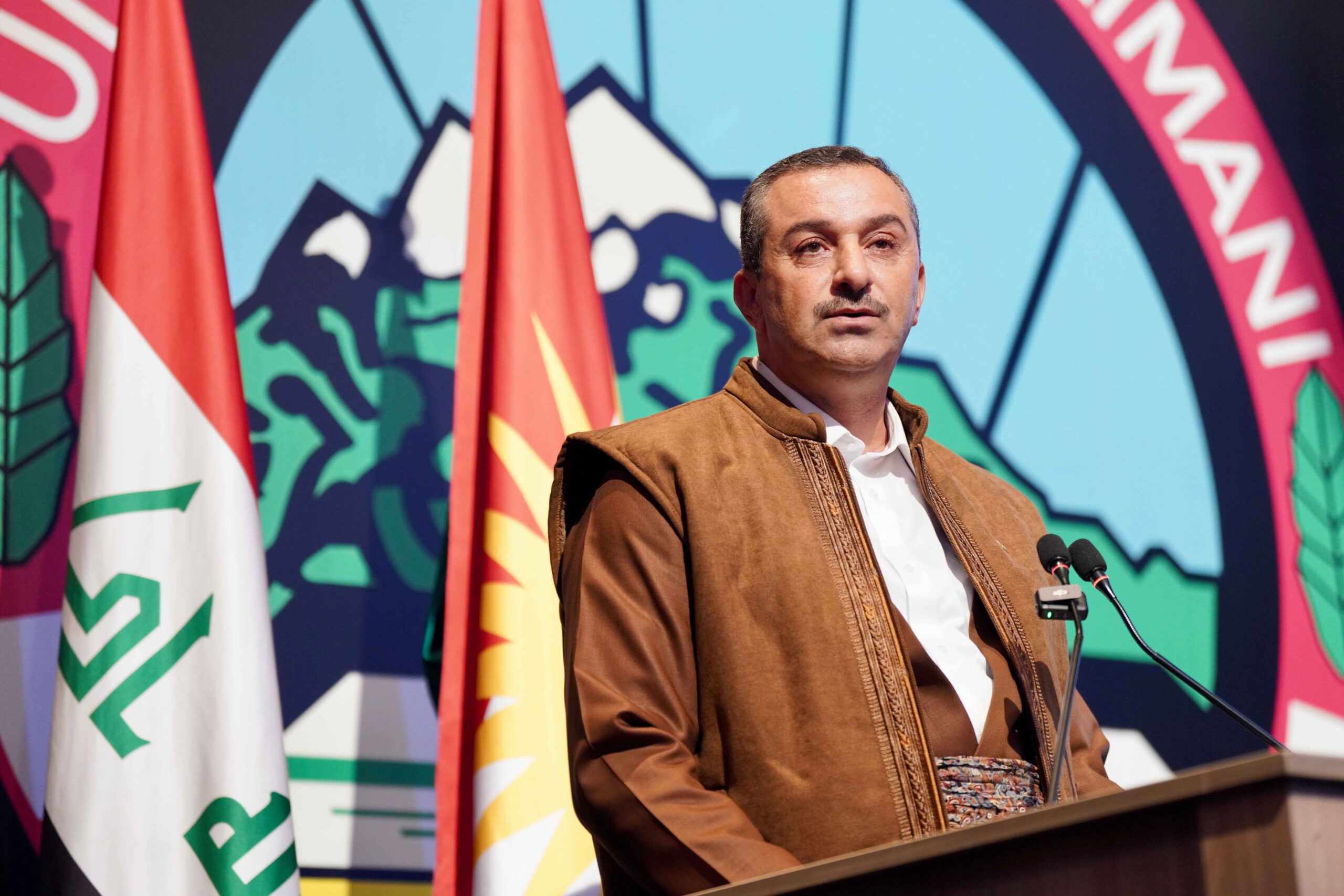 Governor Haval Abubakr speaks during a ceremony marking the entry of the University of Sulaimani into the Guinness World Records on September 3, 2026. Photo: Channel8
