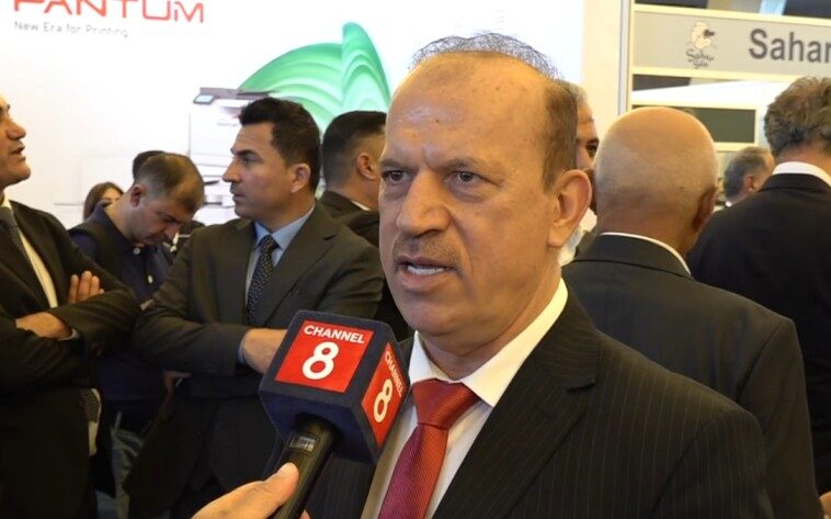 Sheikh Mustafa Sheikh Abdulrahman, President General of the Union of Importers and Exporters of the Kurdistan Region, speaks to Channel 8 in Yerevan on September 4, 2026. Photo: Channel8








