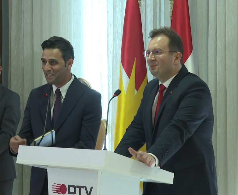 Erman Topcu, Turkish Consul General in the Kurdistan Region, speaks during the inauguration ceremony of the Turkish Visa Application Center in Slemani on September 20, 2026. Photo: Channel8


