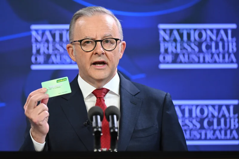 Australian Prime Minister Anthony Albanese addresses the National Press Club in Canberra, Australia, on, April 30, 2025.

Lukas Coch/AAP via AP