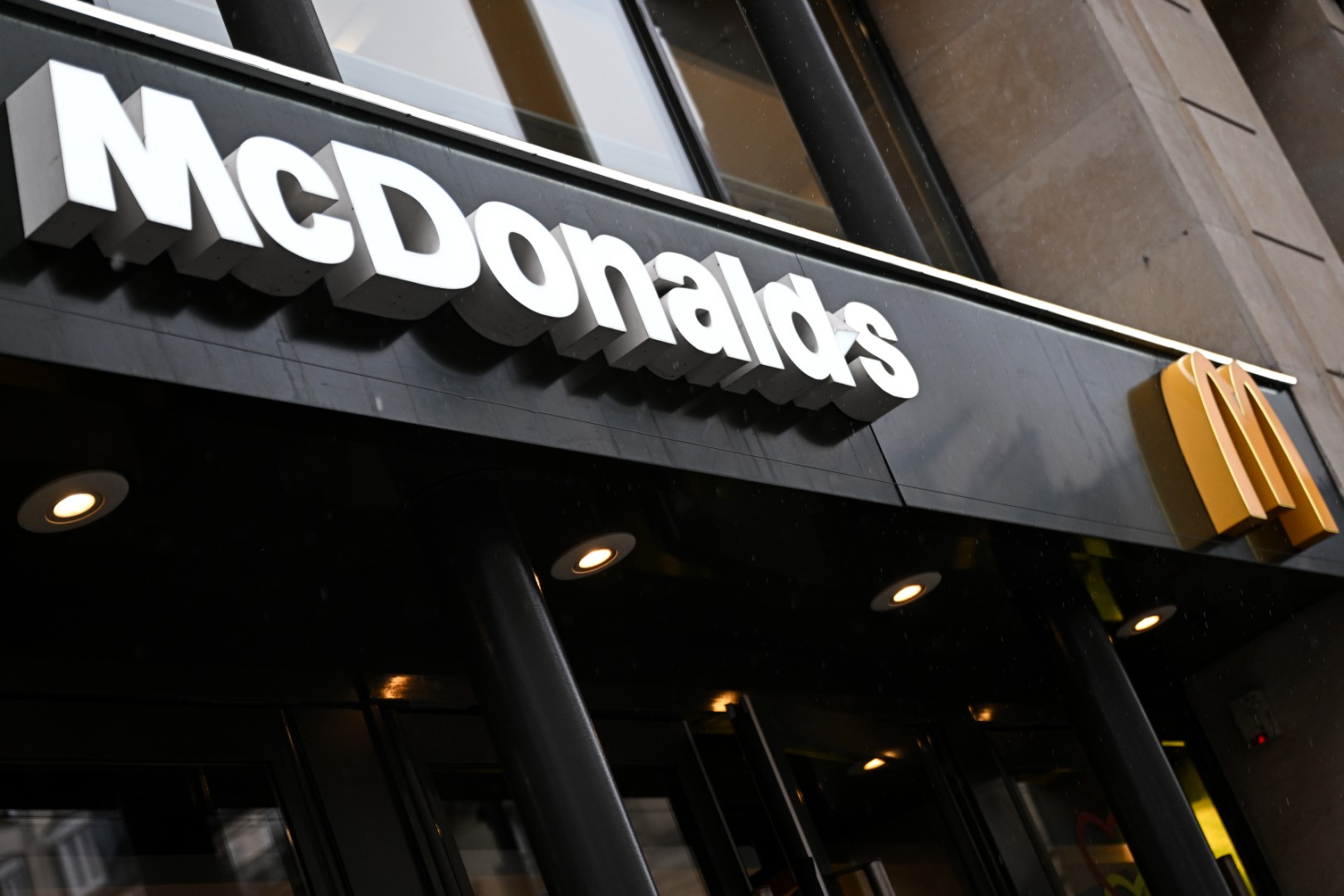 A McDonald's storefront sign featured outside a branch location.