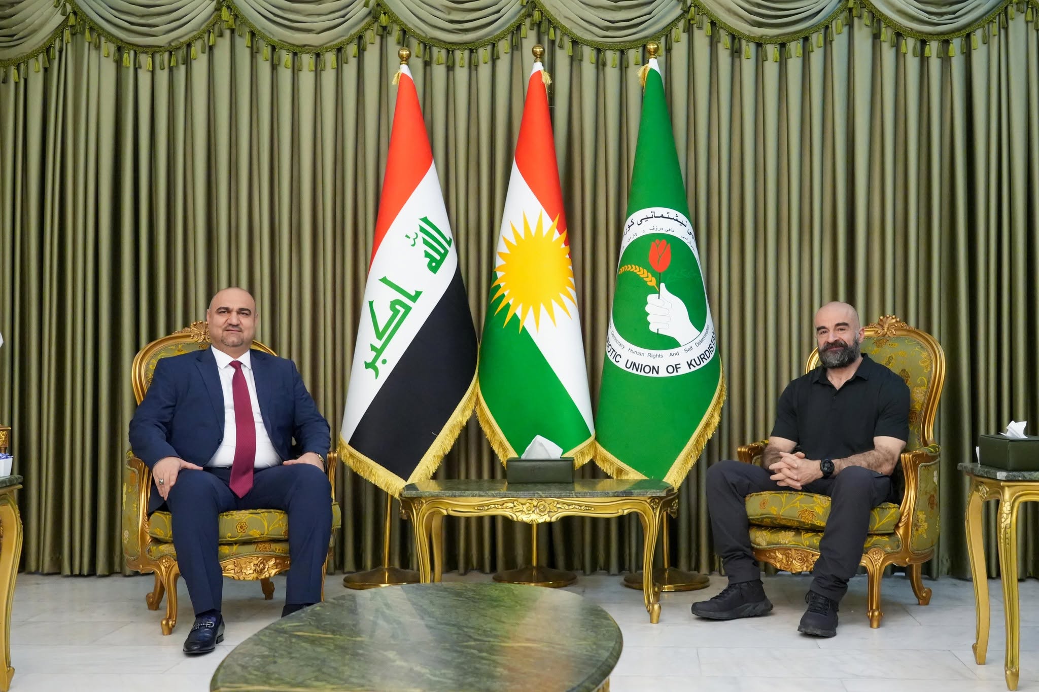 Patriotic Union of Kurdistan (PUK) President Bafel Jalal Talabani met with Kirkuk Governor Mohammed Samaan Agha in Sulaymaniyah on October 14, 2026


