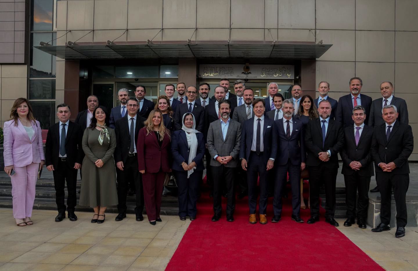 Caretaker Deputy Prime Minister Qubad Talabani stands with a joint business delegation representing both the US-Kurdistan Business Council (USKBC)