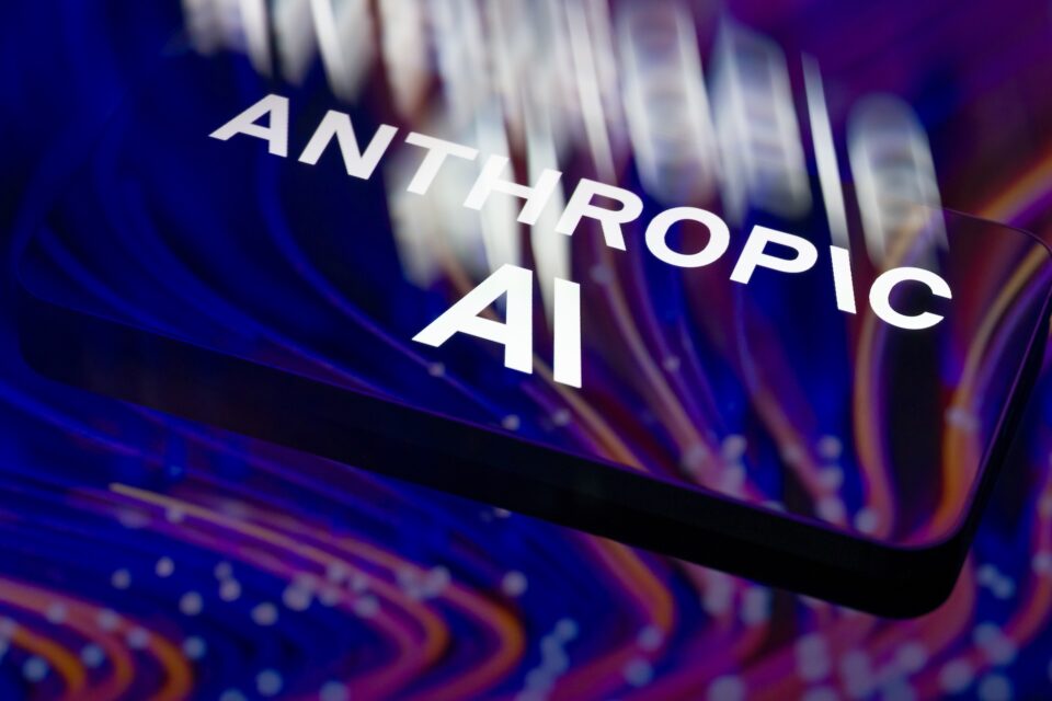 The Anthropic AI logo is displayed on a mobile phone screen, is seen in this photo illustration. Taken in Brussels, Belgium, on 24 February 2026. JRdes