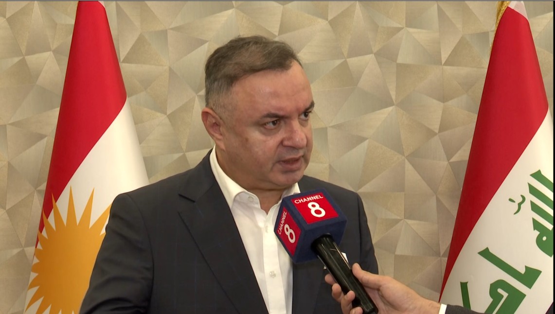 Sherwan Dubardani, a Kurdish lawmaker in the Iraqi Council of Representatives, speaks to Channel8 on October 8, 2026. Photo: Channel8



