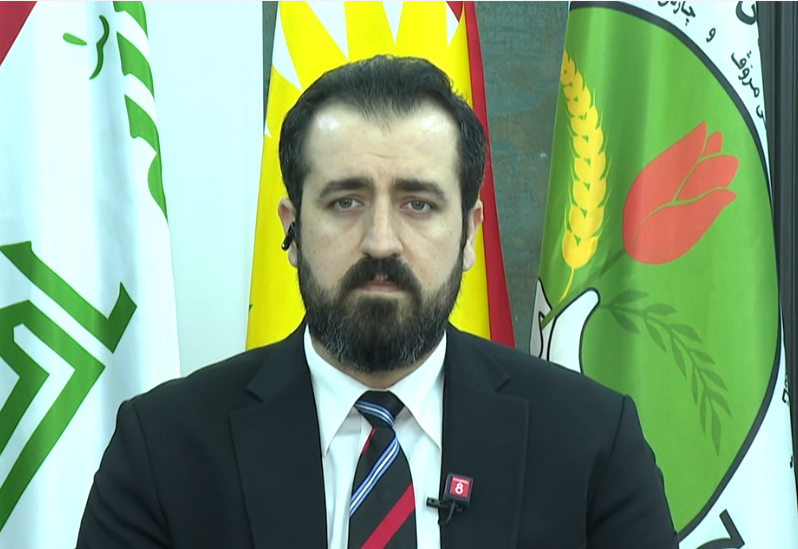 Ramyar Haider, a Kurdish lawmaker in the Iraqi parliament, speaks to Channel8 during an interview on October 19, 2026. Photo: Channel8 









