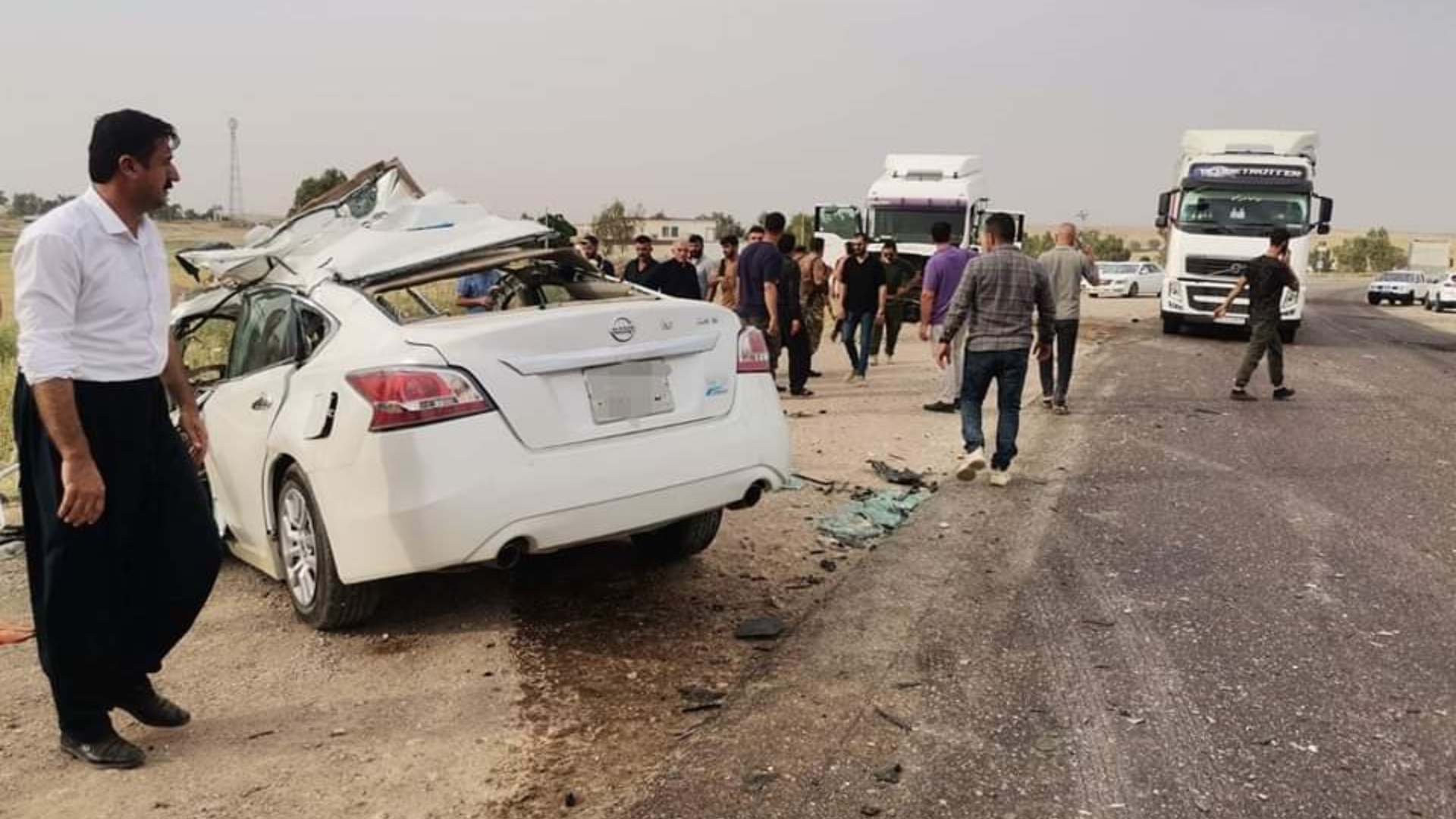 رووداوێکى هاتووچۆ لەسەر رێگاى کەلار - پەروێزخان. فۆتۆ: هاتوچۆى گەرمیان