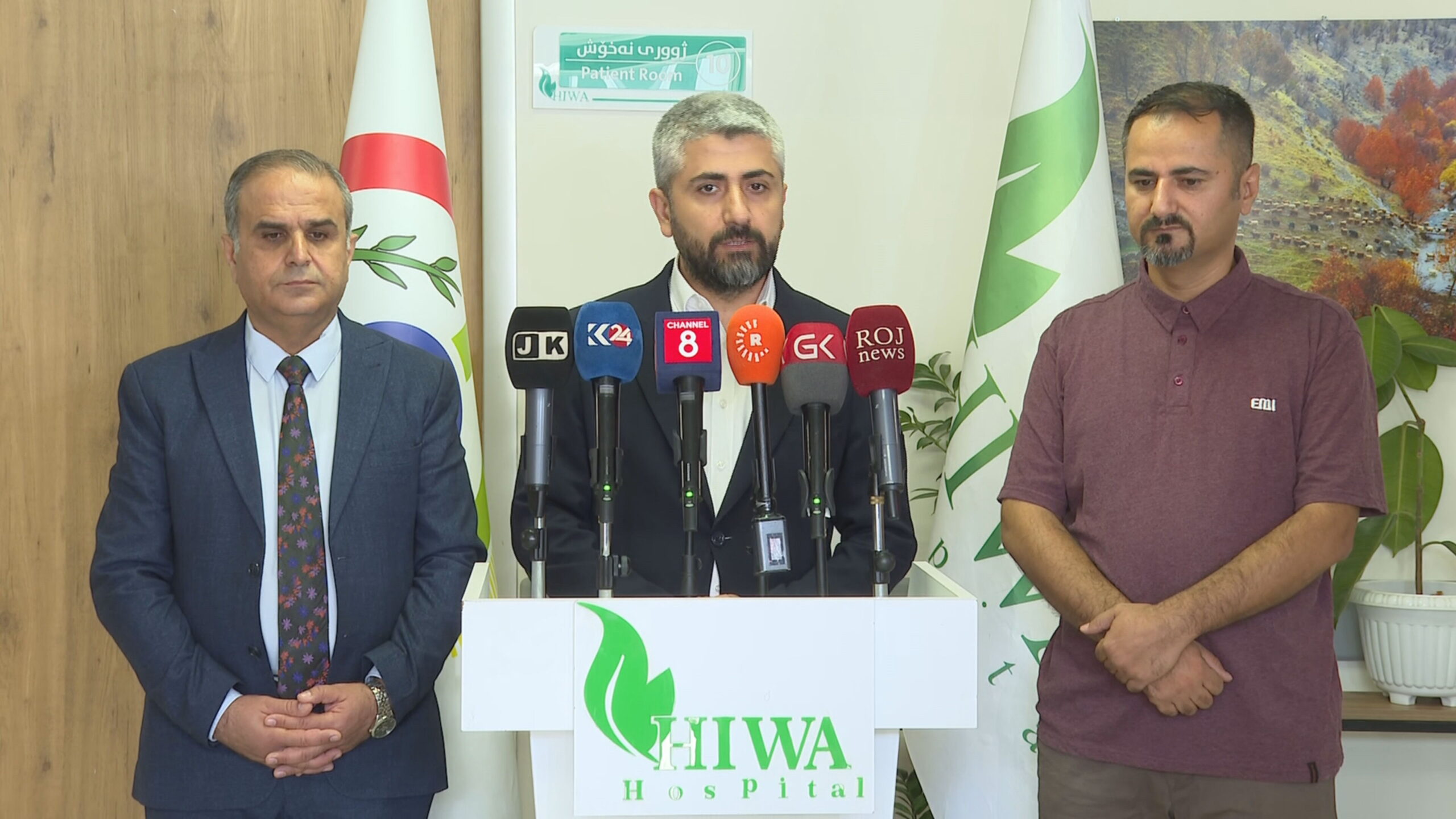 یاد نەقشبەندی، بەڕێوەبەری نەخۆشخانەی هیوا لە کۆنفرانسێکی رۆژنامەوانیدا