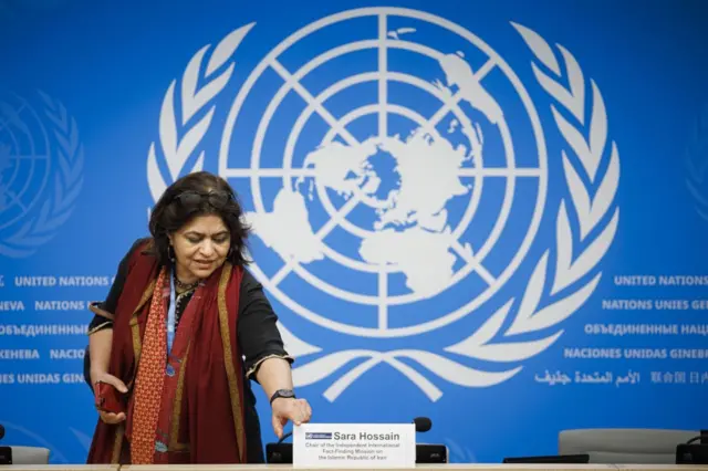 سارا حسێن، سەرۆکى نێردەى نێودەوڵەتیی بۆ بەدواداچوونى ڕاستییەکان لە ئێران