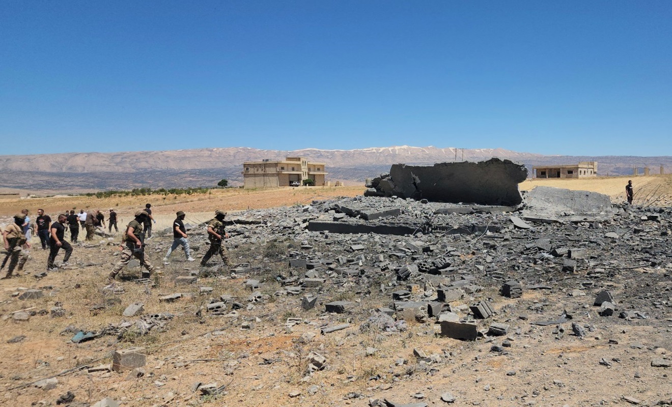دیمەنى یەکێک لە پێگەکانى حیزبوڵاى لوبنان کە بەیانى ئەمڕۆ هەینى، لەلایەن ئیسرائیلەوە کراوەتە ئامانج