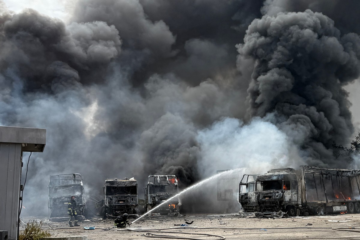 هێرشێکی مووشەکیی ڕووسیا بۆ سەر ناوچەی زاپۆڕیژیای ئۆکرانیا. فۆتۆ: AFP