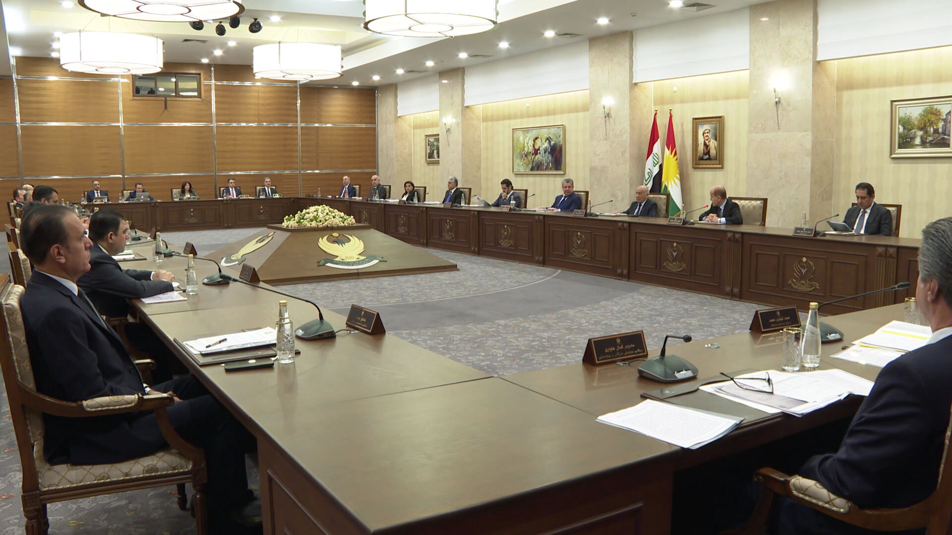 دیمەنێک لە کۆبوونەوەی ئەنجوومەنی وەزیرانی هەرێمی کوردستان