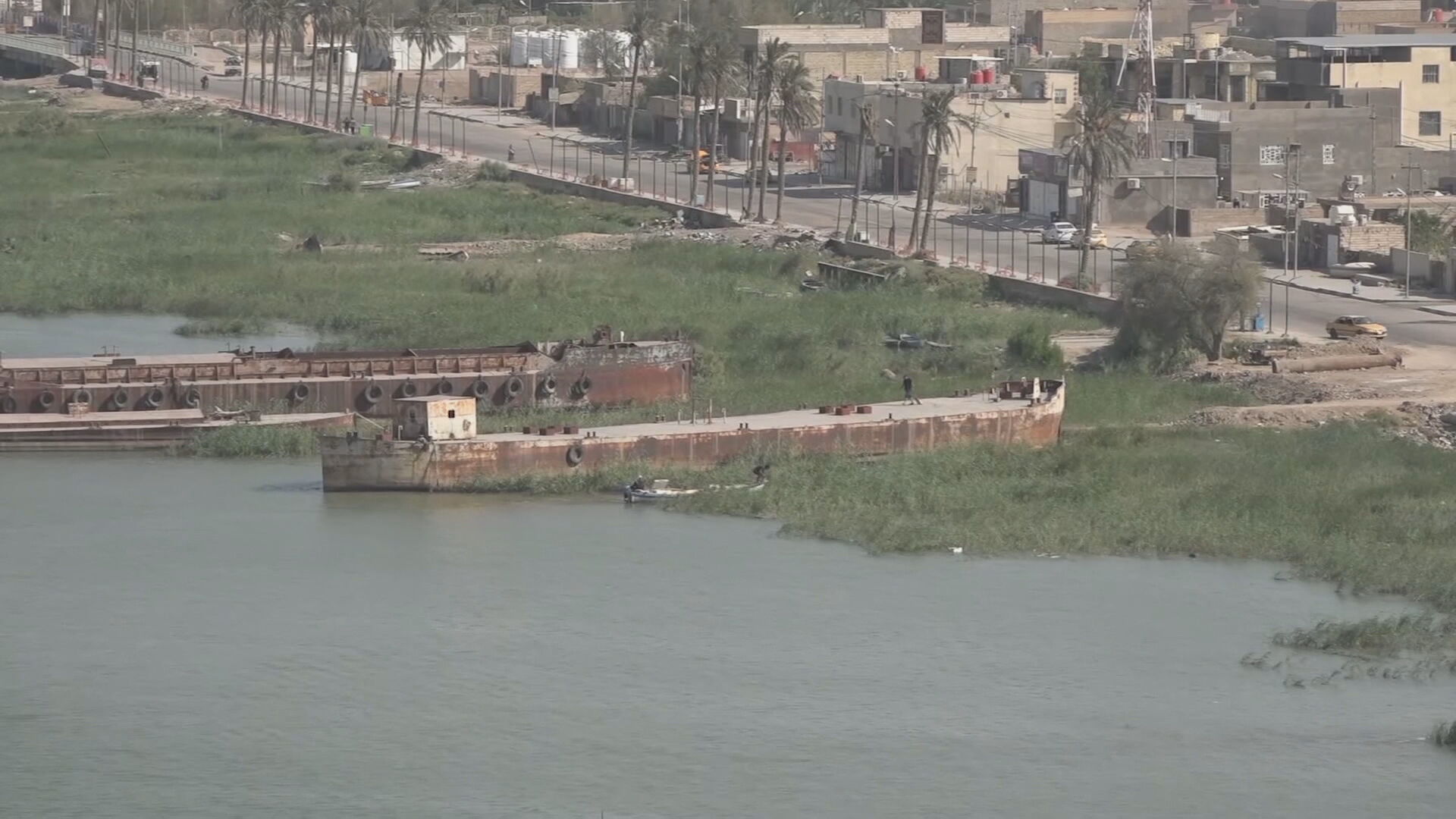 دیمەنێک لە دۆخی ڕوویاری دیجلە لە بەغداد