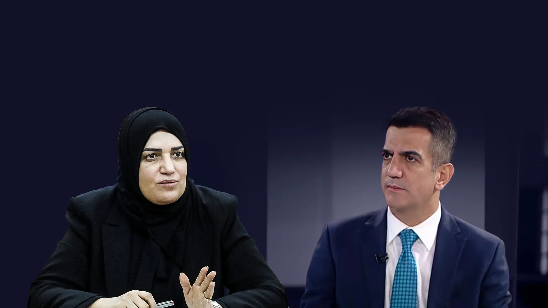 مەسعود حەیدەر، بریکاری پێشووی وەزارەتی دارایی عێراق و تەیف سامى، وەزیرى پێشووى دارایی و ڕاوێژکارى ئێستاى دارایی سەرۆکوەزیرانی عێراق