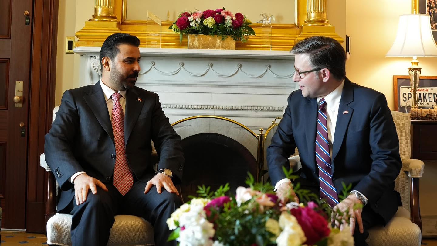 کۆبوونەوەى عەلی زەیدی، سەرۆکوەزیرانی عێراق لەگەڵ مایک جۆنسن، سەرۆکی ئەنجوومەنی نوێنەرانی ئەمریکا